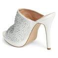 thumbnail image 3 of Lauren Lorraine Mimi White Rhinestone Embellished Slide Mule Sandal Pumps (6.5), 3 of 4