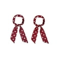 thumbnail image 6 of INSPIRE CHIC 2Pcs 50s Skinny Silky Scarf Polka Dots Waistband Narrow Neck Scarf Long Red&Short Red, 6 of 6