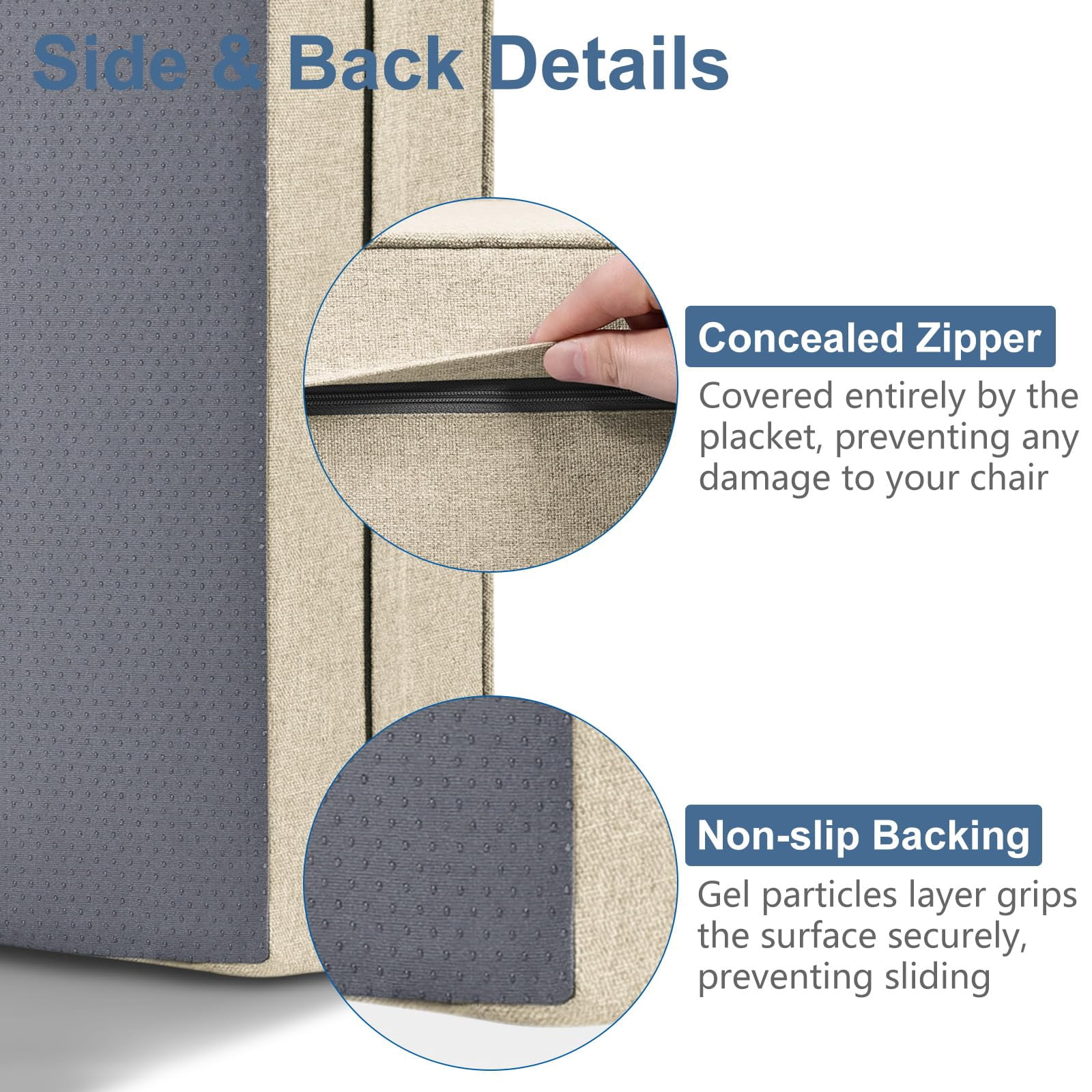 Shinnwa Large Recliner Cushion for Elderly 20 x 20 x 5 Inches Dual-layer Memory Foam Seat Cushion Riser Chair Cushion for Couch Armchair, Beige
