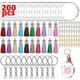 thumbnail image 1 of Kit de llavero con borlas, 200 Uds., llavero acrílico en blanco, juego de llaveros redondos en blanco, artesanía Superior Jadeshay  A, 1 of 8