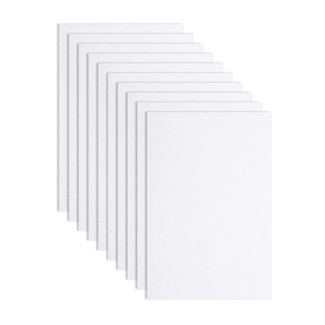 Paquete de 10 hojas de espuma blanca con purpurina, 8 x 12 pulgadas, hojas de espuma EVA brillantes para manualidades (1.5 mm de grosor)