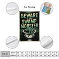 thumbnail image 2 of Retro Funny Bathroom Poster Beware of The Swamp Monster Vintage Wall Art Print Poster, 2 of 8