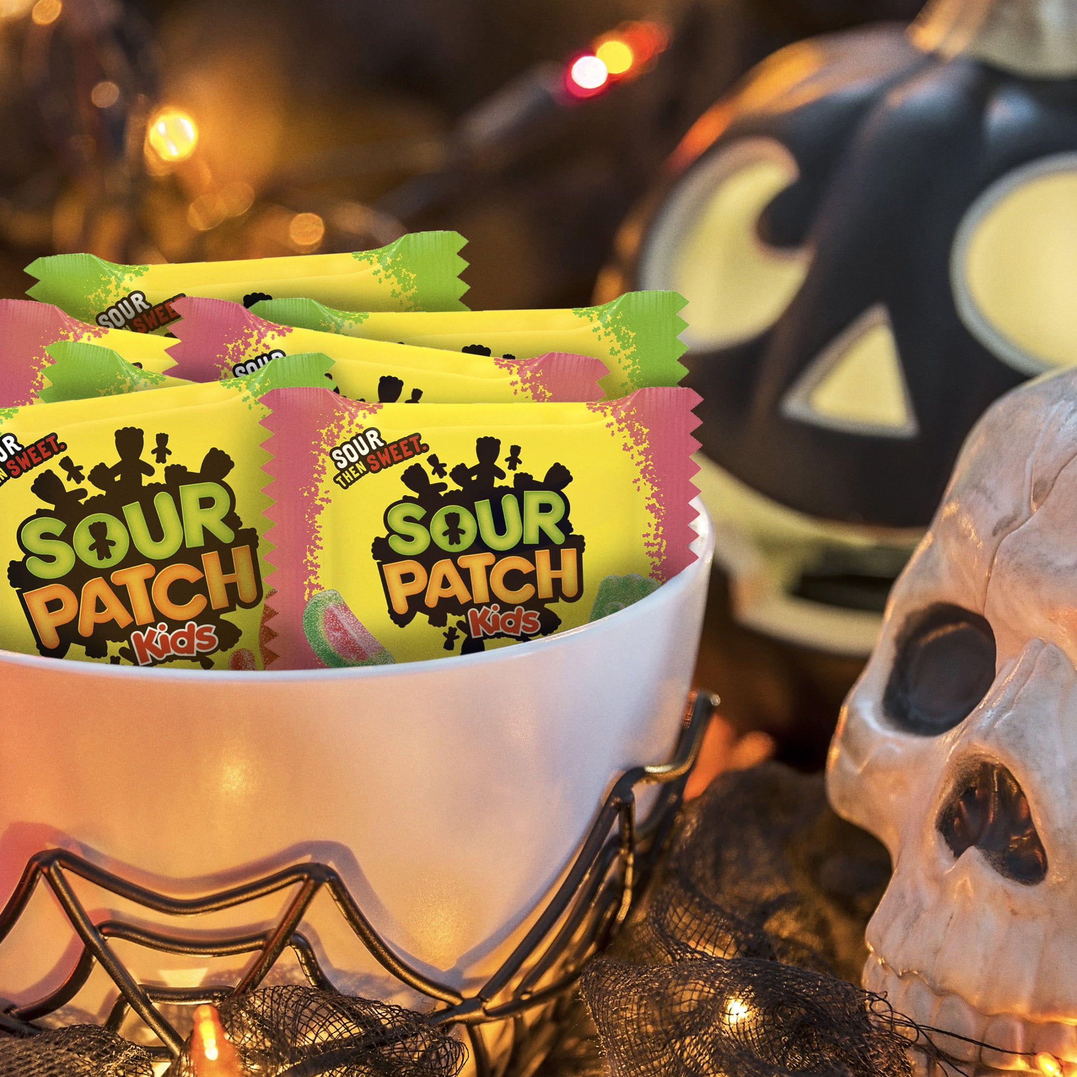 (2 pack) SOUR PATCH KIDS Original & Watermelon Halloween Candy Variety Pack, 40 Trick or Treat Bags