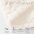 thumbnail image 6 of Exclusivo Mezcla King Size Flannel Fleece Blanket, 90"x104" Soft Jacquard Weave Leaves Pattern Velvet Plush Bed Blanket, Ivory, 6 of 7