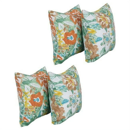 Blazing Needles 9910-S4-OD-234 17 in. Square Polyester Outdoor Throw Pillows  Sun River Mist - Set of 4