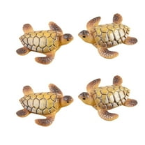 4-Pack Miniature Sea Turtles For Aquariums - Charming Resin Ornaments, Ideal Fish Tank Decor Accessories