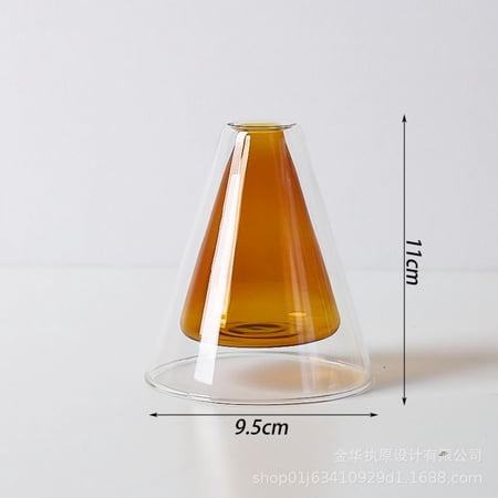 Modern Living Room Crafts Terrarium Home Decoration Hydroponic Clear Glass Vase Double Wall Flower Vase Plant Glass Bottle D