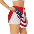 thumbnail image 3 of Lsque USA Switzerland Printed Women's Running Shorts with Liner Pockets,Elastic Quick Dry Workout Athletic Gym Yoga Shorts,Womens High Waist Shorts-XX-Large, 3 of 9