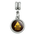 thumbnail image 2 of Peanut Allergy Yellow Warning Sign Italian European Style Bracelet Charm Bead, 2 of 4