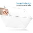 thumbnail image 2 of EatEx 1 Pack Clear Plastic Storage Organizer Bin with Handles - Stackable Bin Tray for Home, Classroom, Playroom, Studio - Great Bin for Crafts, Art, Brushes, Paint, Sewing Supplies, 2 of 7