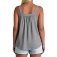 thumbnail image 3 of Stralyhd Womens Tank Tops with Built In Bra Square Neck Racerback Shirts 2026 Summer Slim Fit Tank Top Casual Sleeveless Tops Light Gray 2XL, 3 of 4