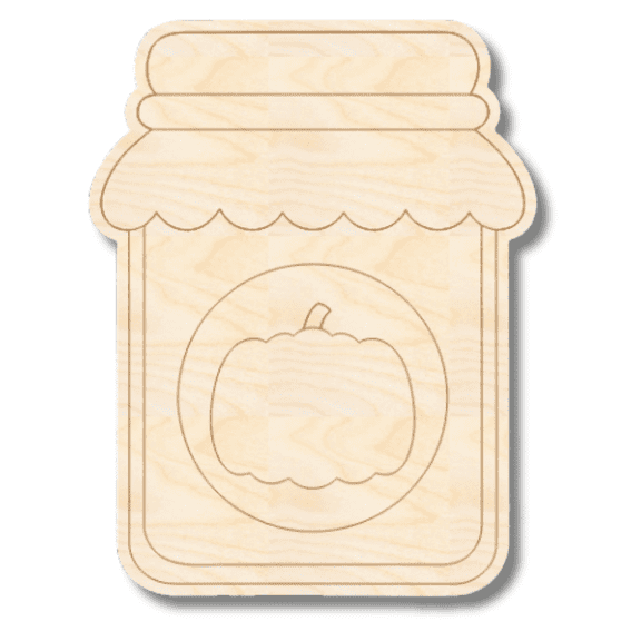 Unfinished Wood Etched Pumpkin Jam Shape | Paint By Line Crafts 6" / 1/8"