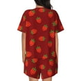 thumbnail image 6 of Fotbe Strawberry Print Pajama Set for Women 2 Piece Loungewear Short Sleeve Tops and Shorts Set Soft Sleepwear-Small, 6 of 7