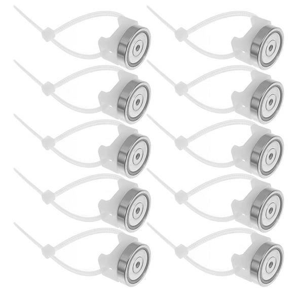 10 Pcs Magnetic Cable Holder Tie Mount Nylon Ties Base with Stable Wire Fixing Seat Zip Cable Tie Mount Silver