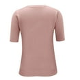 thumbnail image 6 of Divhosrg Merino Wool Short Sleeve Sweater for Women, Crew Neck Short Sleeve Sweater for Women, Soft Pullover Sweater Light pink Sweater for Women XL, 6 of 8