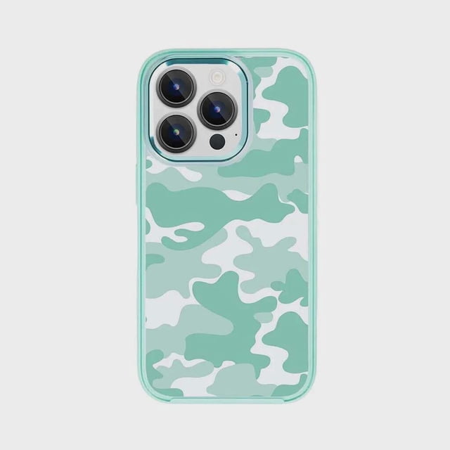 Caseco Étui pour iPhone 15 Pro avec MagSafe - Camouflage Sarcelle