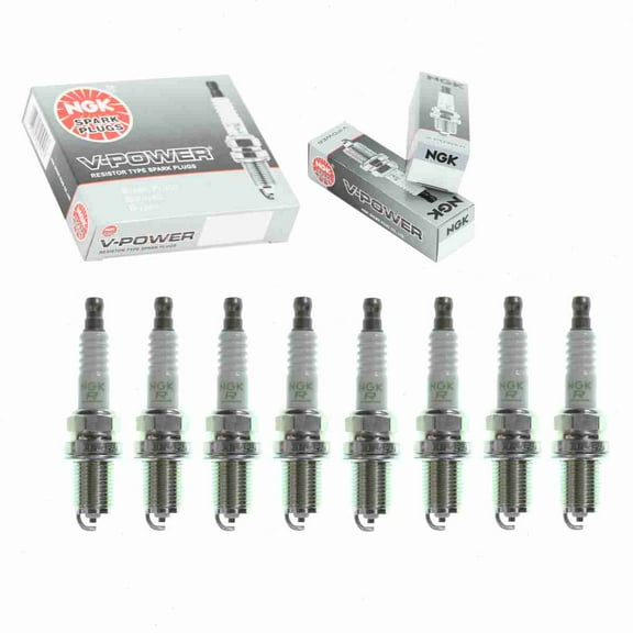 8 pc NGK V-Power Spark Plugs compatible with Land Rover Discovery 4.0L 4.6L V8 1999-2004