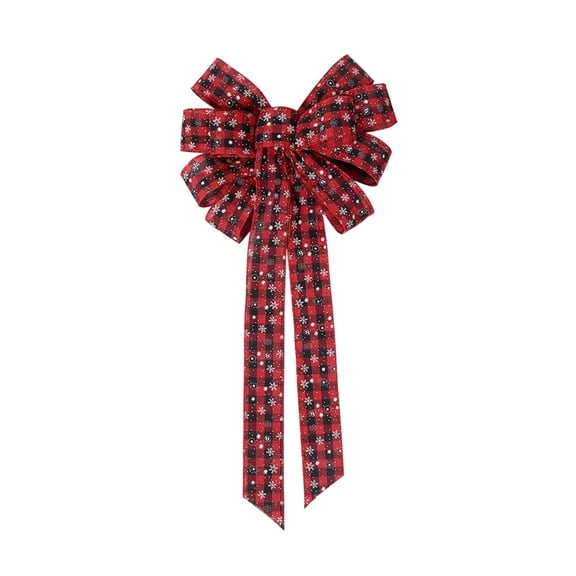 Large Christmas Bows Decorations for Tree Garland Wreath Xmas Ornaments Indoor Outdoor Farmhouse Front Door Party Supplies Holiday Decor and Gift Packaging