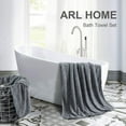 thumbnail image 4 of Beartech Bathroom Towel Set Grey Graphic 4 Piece Bath Towel 700GSM Ultra Soft Fluffy Microfiber Large Plush Bath Towel Set, 4 of 6