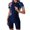 Navy, variant on Swimsuit for Women Short Sleeve Rash Guard Printed Zipper Surfing Workout Clothes for Women,Black,XL