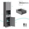 Tall Bathroom Storage Cabine, 64”H Freestanding Storage Pantry