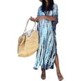 thumbnail image 1 of Robe de Plage Imprimée pour Femmes à Manches Courtes Grande Taille, 1 of 5