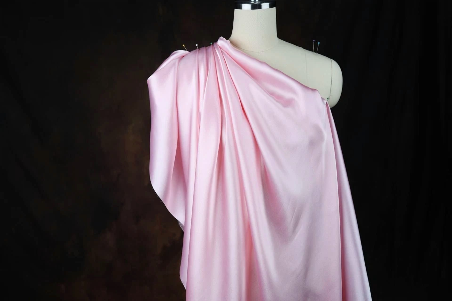 BUTTERFLY- Dusty Rose Satin Charmeuse Fabric By The Yard 315