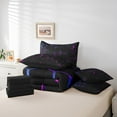 thumbnail image 5 of 7 Piece Hexagonal Bedding Set Twin 3D Geometric Honeycomb Comforter Set With Sheets Teen Black Blue Purple Ombre Beehive Bed in a bag Neon Light Geometrical Bed Set, 5 of 5