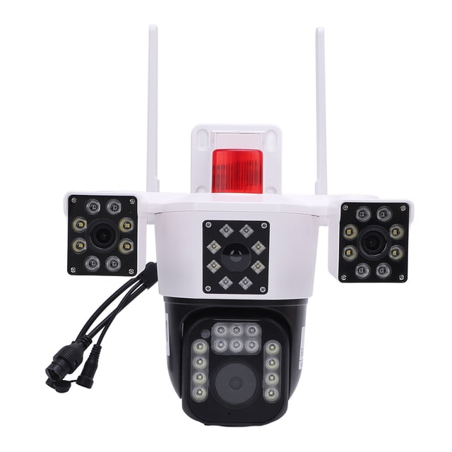 Cámara De Seguridad Inalámbrica Zoom 10X, Cámara PTZ De 360 De Triple Lente Para Exteriores IP66, Cámara Inteligente WiFi Con 21 Luces, Alertas De Sonido En Tiempo Real Para