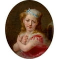 thumbnail image 2 of Frederick Arthur Bridgman 12x14 Black Ornate Wood Framed Double Matted Museum Art Print Titled: Portrait of a Young Girl (1870), 2 of 5