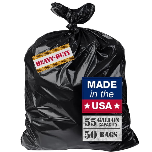 Bolsas de basura MaxiMite extra resistentes, 55 galones, paquete de 50