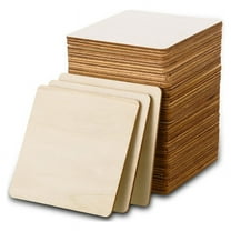 80 Pcs Unfinished Wood Pieces 4x4Inch Blank Wood Squares for DIY Crafts, Painting, Engraving, Holiday Decor, Coasters