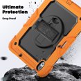 thumbnail image 3 of For iPad Pro 11 inch Case (2022/2021/2020/2018), 360 Rotating Shockproof Cover with Stand, Screen Protector, Shoulder Strap, Orange, 3 of 7