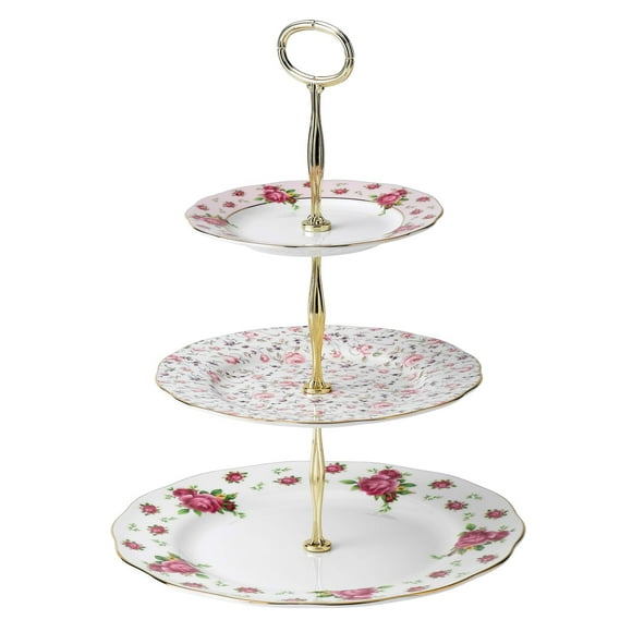 Royal Albert New Country Roses White Cake Stand Three-Tier