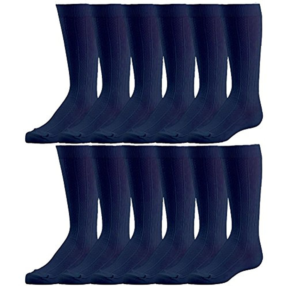 Yacht Smith Bulk Pack Girls Fancy Cable Knit Knee High Socks Solid Colors Uniform Socks 9224