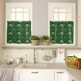 thumbnail image 6 of Christmas Green Kitchen Curtains and Valances Set, Rod Pocket Curtains Tier Farmhouse Window Curtains 24 Inch Length, Xmas Winter Pine Trees Snowflake Plants 3 Piece Kitchen Curtains Set, 6 of 6
