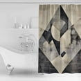 thumbnail image 4 of 72x78 Inch Shower Curtain Black Beige Bathroom Decor Waterproof Fabric Bathtub Bath Curtains Decorative Geometric Abstract Art Rhombus Extra Long Shower Curtain Set with Hooks, 4 of 6