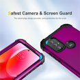 thumbnail image 4 of for Motorola Moto G Power 2022, Slim Dual Layer 3 in 1 Heavy Duty Protection Hybrid Hard PC Soft Silicone Rugged Bumper Anti Slip Full-Body Protective Cases For Motorola Moto G Power (2022),Purple, 4 of 7