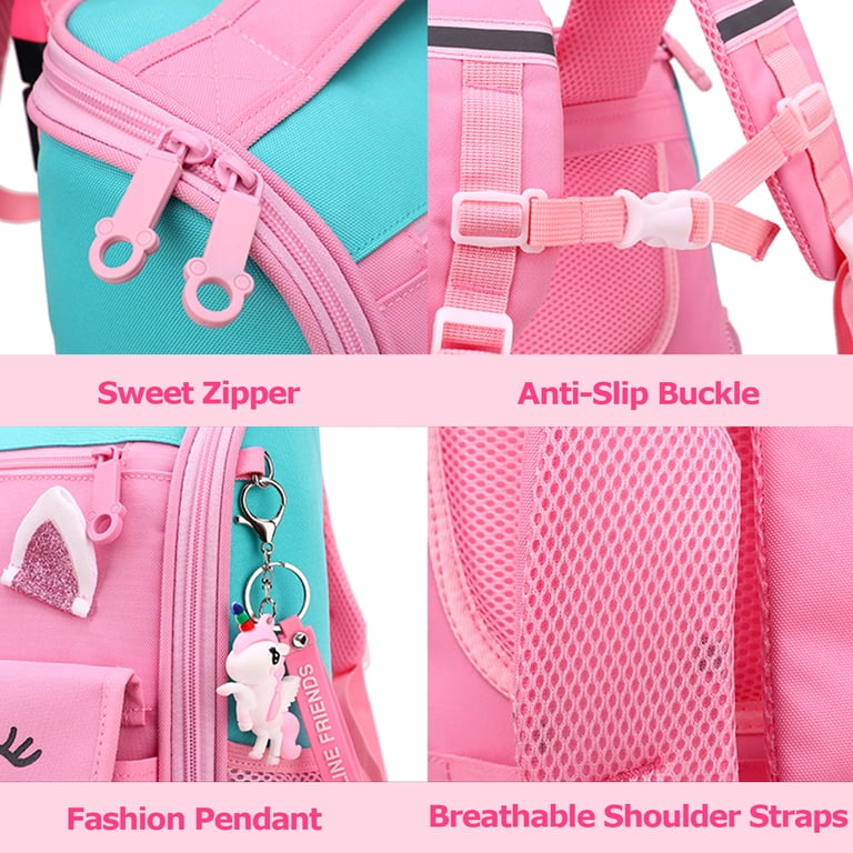 LVYH Rolling Backpack, Waterproof Kids Travel Bag, Pink photo 7