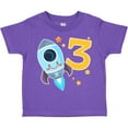 thumbnail image 3 of Inktastic Rocket Space Ship Happy Third Birthday Boys or Girls Toddler T-Shirt, 3 of 5