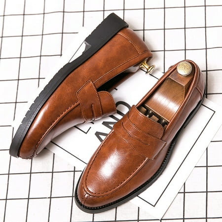 

Men‘s Penny Loafer Shoes Fashion Lightweight Casual Dress Shoes Formal Shoes For Outdoor Business Wedding Party