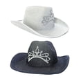 thumbnail image 1 of Sombrero de vaquero de lujo BLESIY 2 uds estilo Vintage, 1 of 7