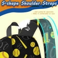 thumbnail image 5 of Softballs and Text Black Pattern 17" School Backpacks for Teens,Waterproof Oxford Fabric,S-Shape Padded Straps for School,Travel,Hiking,Camping, 5 of 6