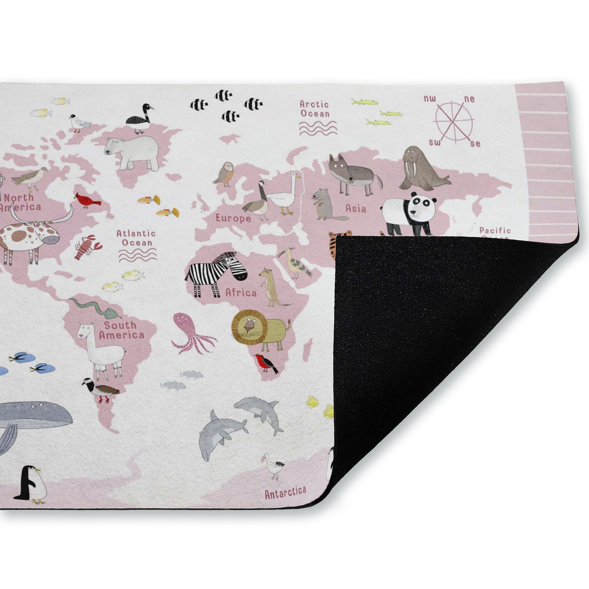 Stupell Industries Explore World Animals Pink Printed Outdoor Door Floor Mat, design by Carla Daly