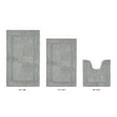 thumbnail image 2 of Better Trends Luxury 3 Piece Bathroom Rugs Set 100% Cotton Bath Rug Soft, Water Absorbent, Reversible, Machine Washable for Bathroom Decor Toilet Base Contour, Runner Mat Silver Lux Collection, 2 of 4