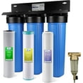 thumbnail image 3 of iSpring Whole House Water Filter System w/Spin Down Sediment Filter, Polyphosphate Anti-Scale, GAC+KDF, and Carbon Block Water Filters, Water Descaler and Water Filter, Model: WGB32B-KDS+WSP50, 3 of 9