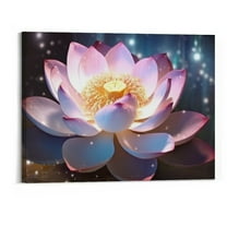 Creowell  Zen Wall Art Lotus Flower Canvas Print Spa Pictures Wall Decor Pink Floral Blooming Painting Meditation Bathroom Decor Frame 20x16 inch