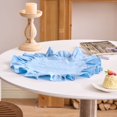 thumbnail image 4 of 15 Inch Boho Fabric Placemat, Rustic Farmhouse Round Ruffle Place Mat, Washable Scalloped Edge Table Mats for Kitchen Dining Party Table Decor, 4 of 7