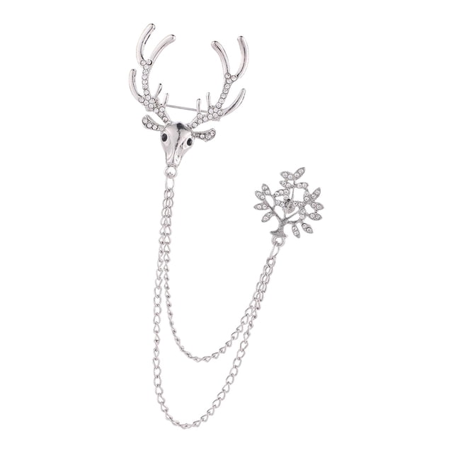Rhinestone Deer Pin Fashion Xmas Label Pin Party Christmas Elk Reindeer Pins