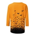 thumbnail image 5 of NSLGXD Plus Size Women's Tshirts 3/4 Sleeve Crew Neck Black Bats Print Spooky Halloween Lightweight Tees S-5XL, 5 of 5